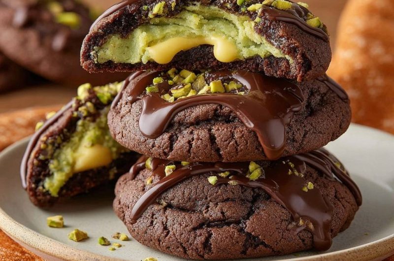 Pistazien-Schoko-Füllcookies (Nie wieder auslaufende Füllung!)