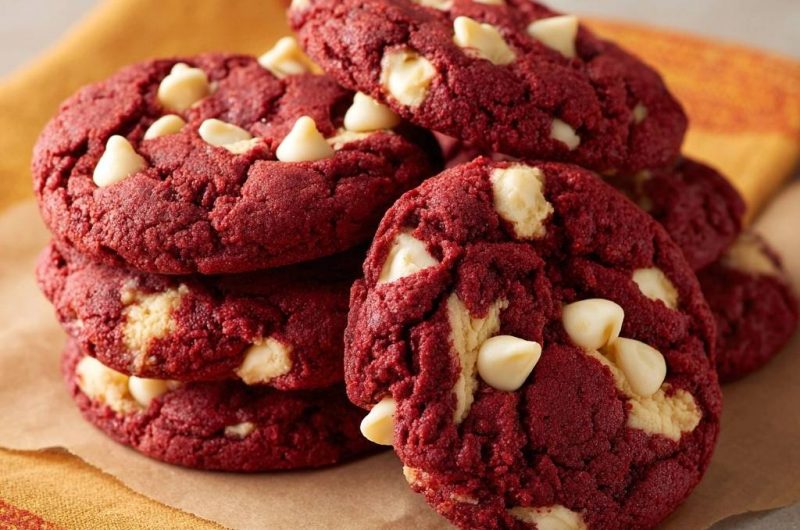 Red Velvet Cookies mit White Chocolate Chips (Nie wieder flache Cookies!)