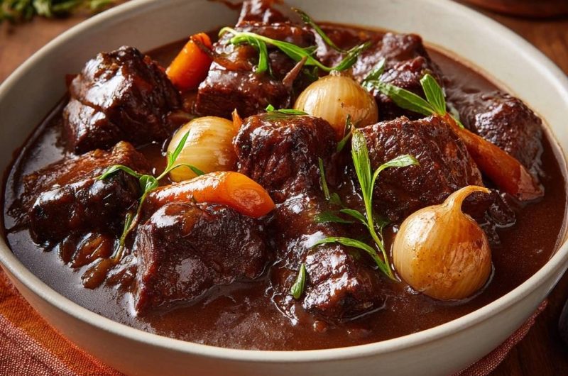 Rustikales Rindfleischragout mit Karotten & Perlzwiebeln (Nie wieder zähes Fleisch!)