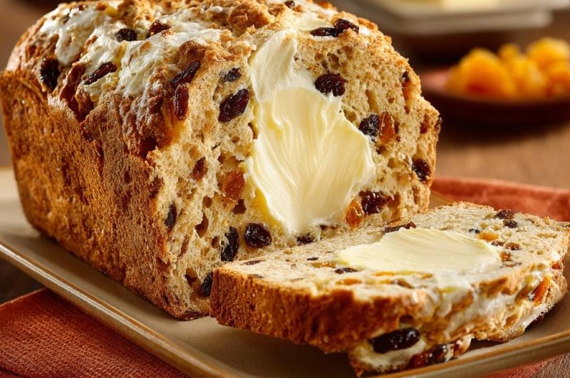 Rustikales Rosinen-Aprikosen-Brot (Nie wieder gesunkene Rosinen!)