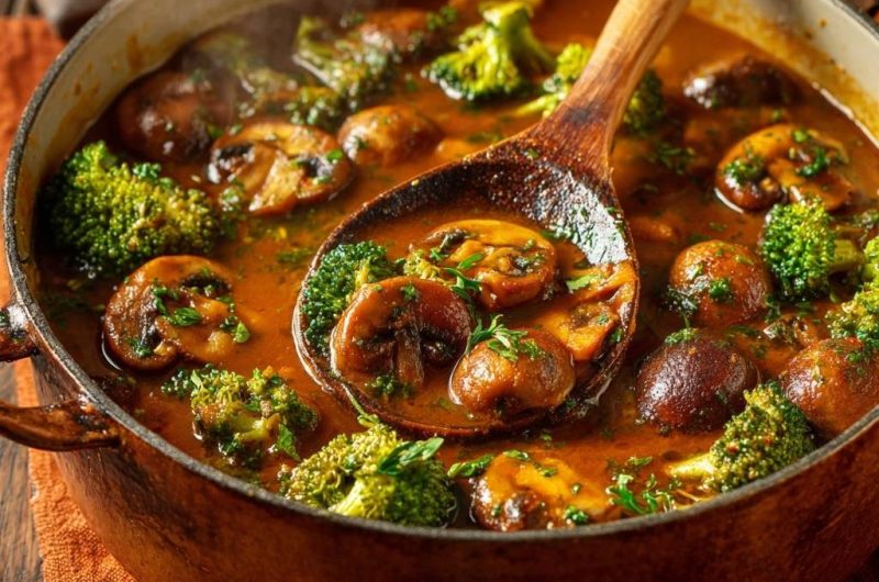 Sämiger Brokkoli-Pilz-Eintopf