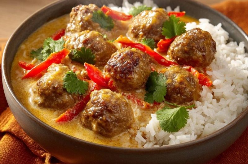 Saftige Fleischbällchen im Thai-Curry