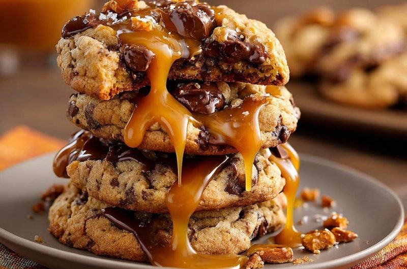 Salzig-Karamell-Schoko-Cookies (Nie wieder flache Kekse!)