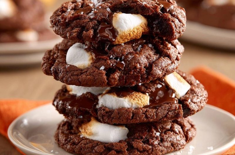 Schoko-Marshmallow-Cookies mit Meersalz