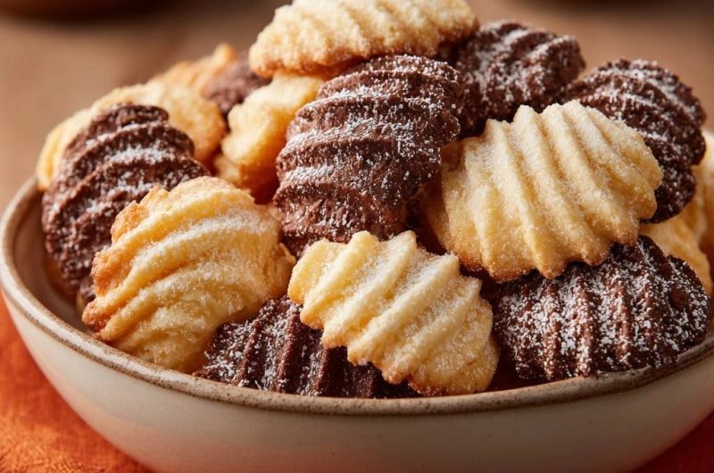 Wellige Vanille-Schoko-Spritzplätzchen (Nie wieder flache Plätzchen!)