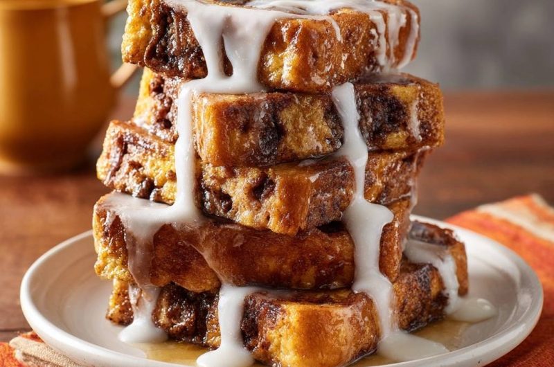 Zimtschnecken-French-Toast-Turm