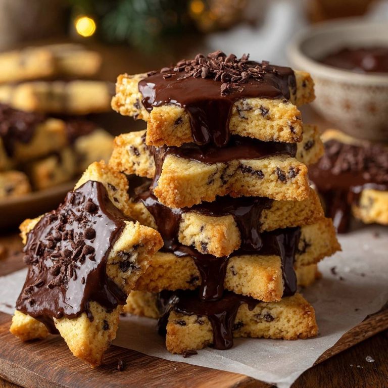 Weihnachtliche Schoko-Chip-Sternplätzchen mit schokoladiger Glasur, gestapelt und mit Schokostreuseln garniert, nahaufnahme.