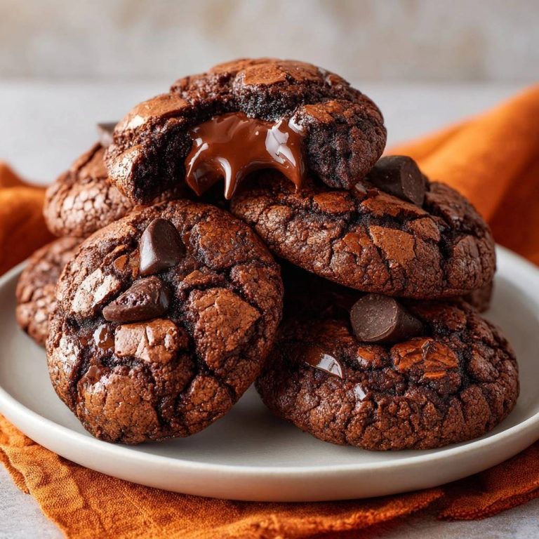 Schoko-Lava-Cookies: Ein Cookie zeigt seinen flüssigen Schokoladenkern, umgeben von weiteren Keksen.