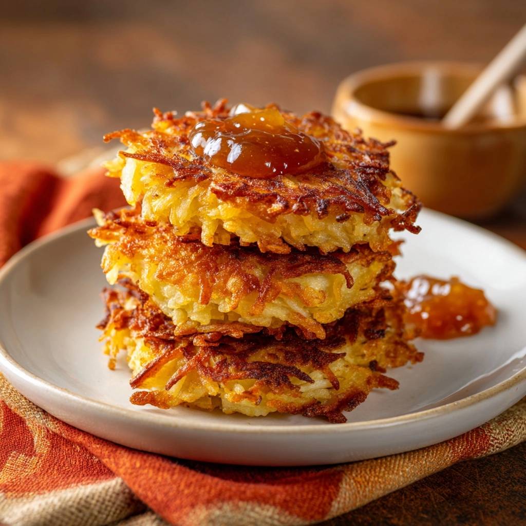 Knusprige Kartoffelpuffer mit Apfelmus