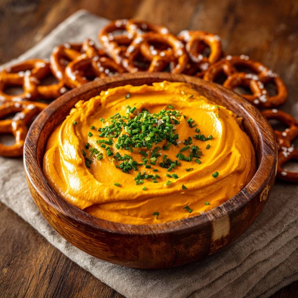 Kürbishummus mit Brezeln (Nie wieder matschig!)