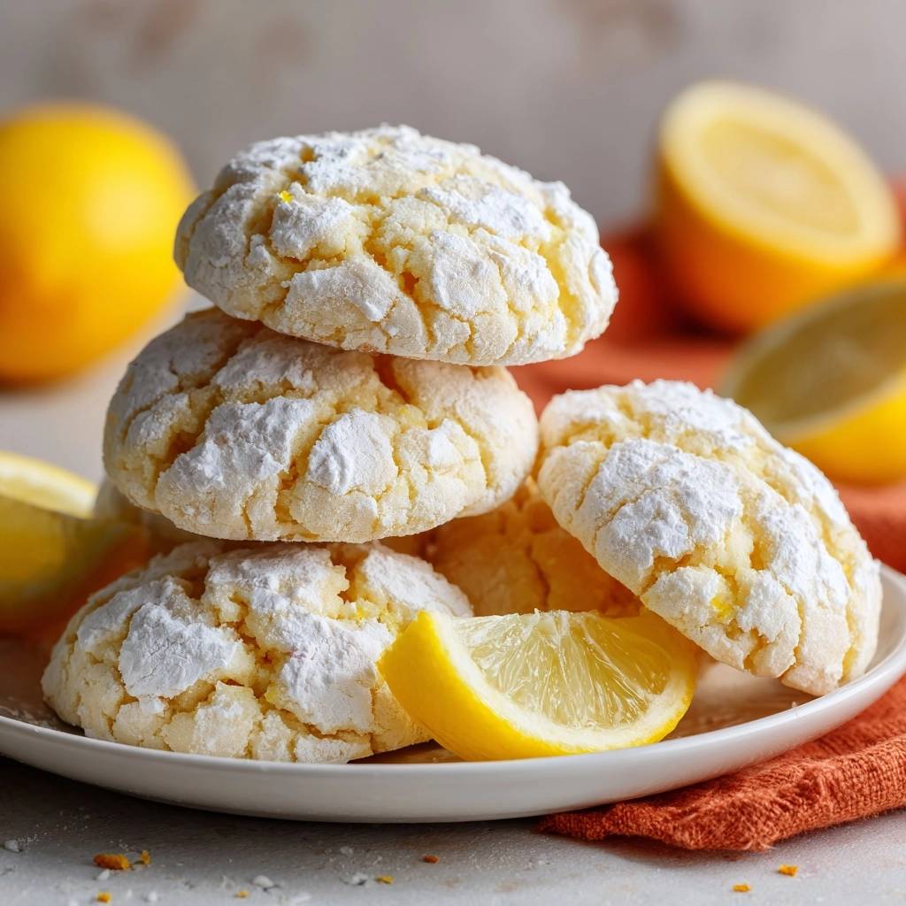 Knusprige Zitronen-Crinkle-Kekse