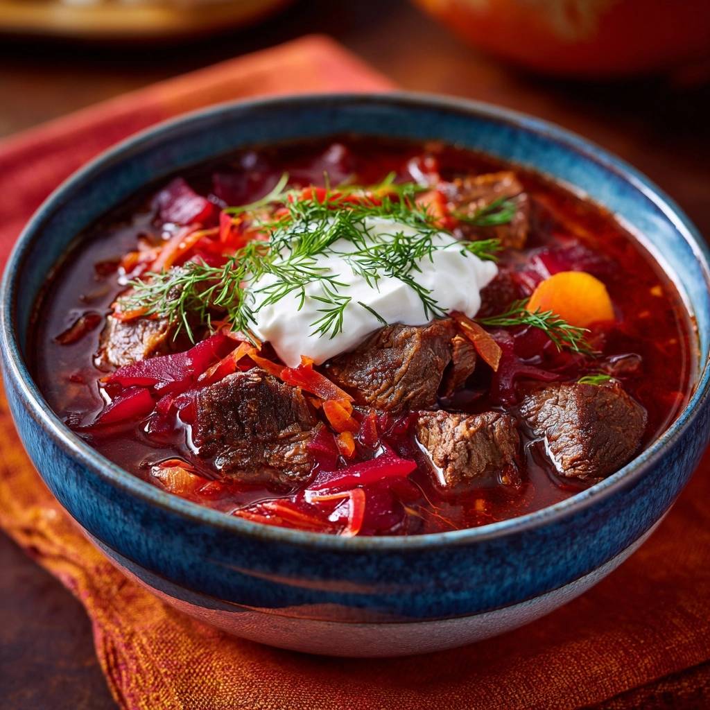 Authentischer Borschtsch (Schluss mit blasser Farbe!)