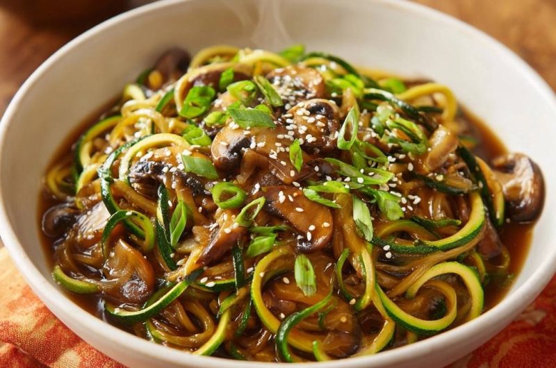 Asiatische Zucchini-Pilz-Nudeln