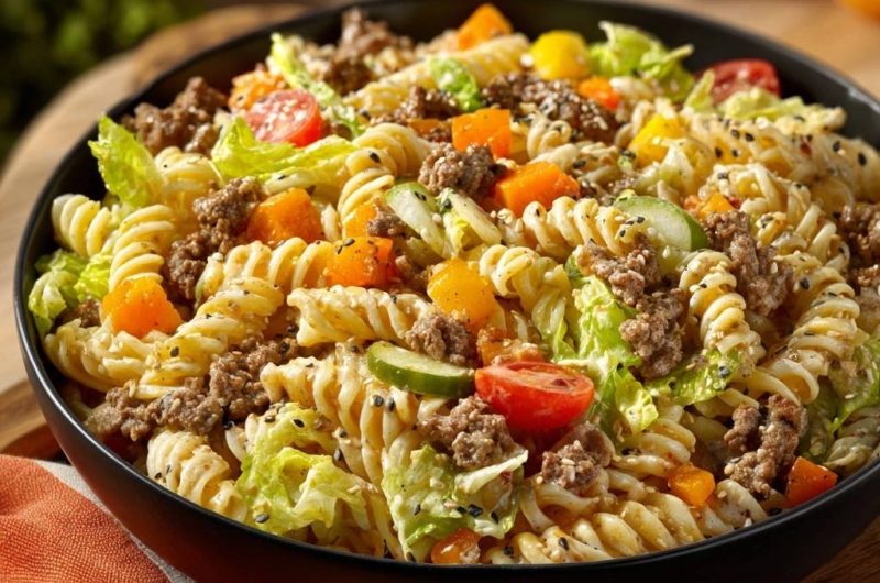 Asiatischer Hack-Nudelsalat