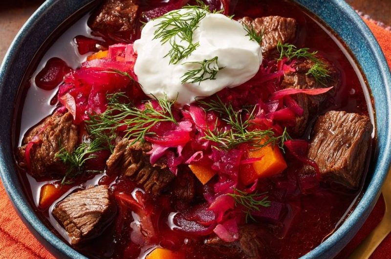 Authentischer Borschtsch (Schluss mit blasser Farbe!)
