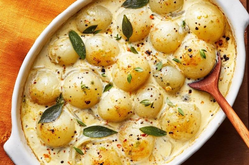 Cremige Perlzwiebeln mit Salbei (Keine wässrige Sauce mehr!)