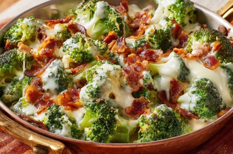 Cremiger Brokkoli mit Bacon und Käse