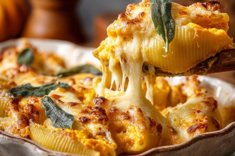 Cremiger Kürbis-Salbei-Conchiglie-Auflauf