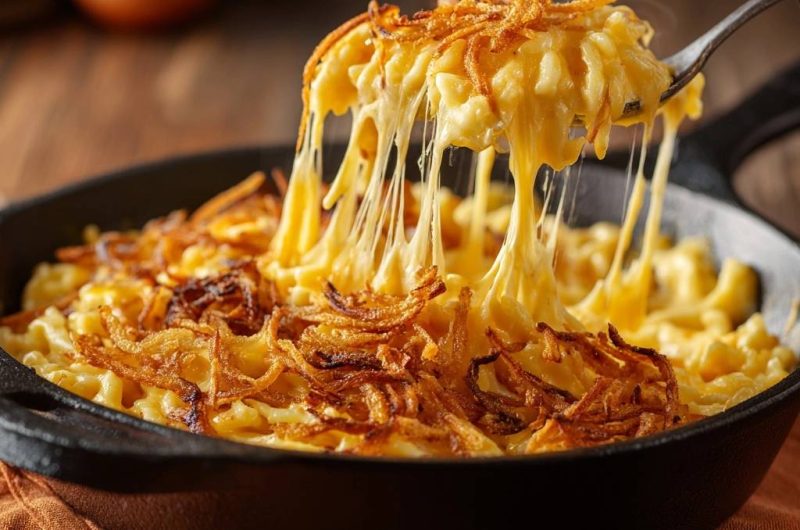 Cremiger Pfannen-Mac-and-Cheese mit knusprigen Zwiebeln (Keine wässrige Soße mehr)