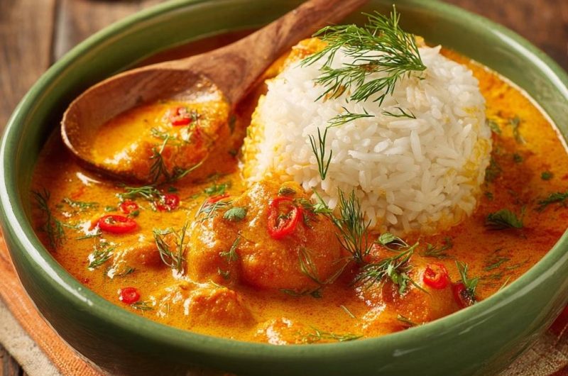 Cremiges Kürbis-Curry mit Dillreis