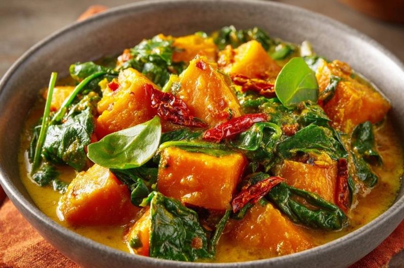 Cremiges Kürbis-Spinat-Curry (Nie wieder matschiger Kürbis!)