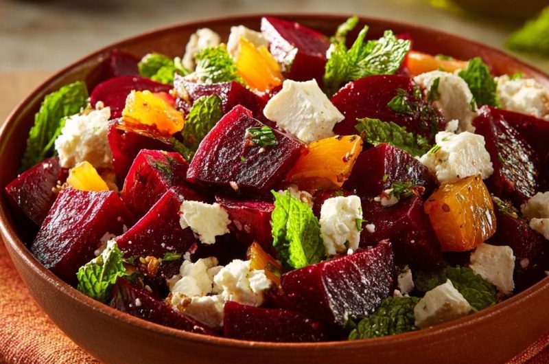 Frischer Rote-Bete-Feta-Salat mit Orange & Minze (Nie wieder matschige Rote Bete!)