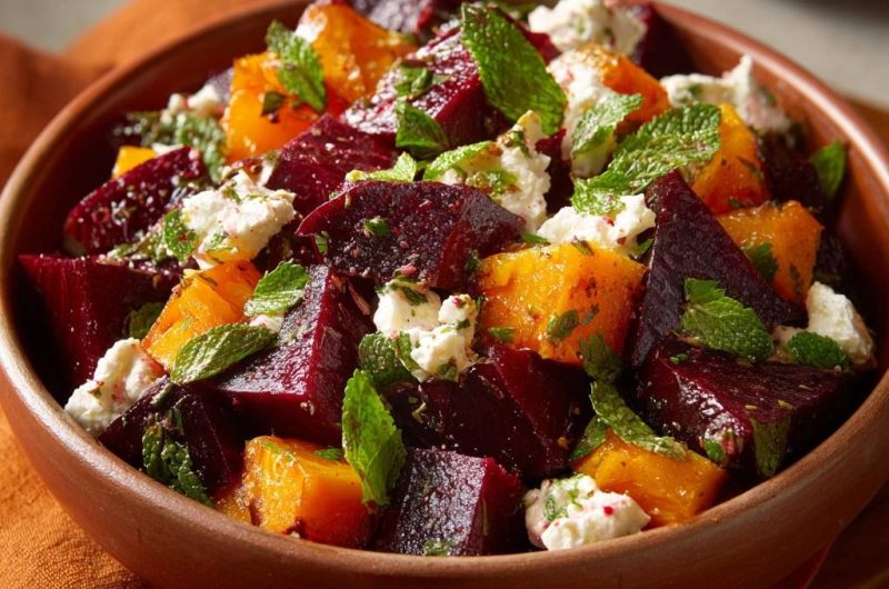 Herbstlicher Rüben-Kürbis-Salat mit Feta & Minze