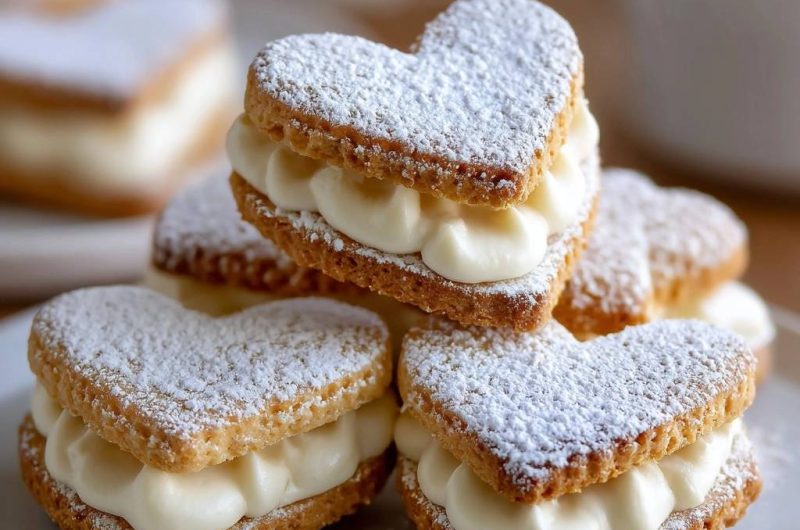 Herz-Plätzchen mit Vanillecreme (Nie wieder auslaufende Creme!)