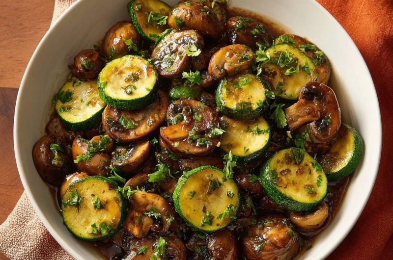 Knackige Zucchini-Champignon-Pfanne