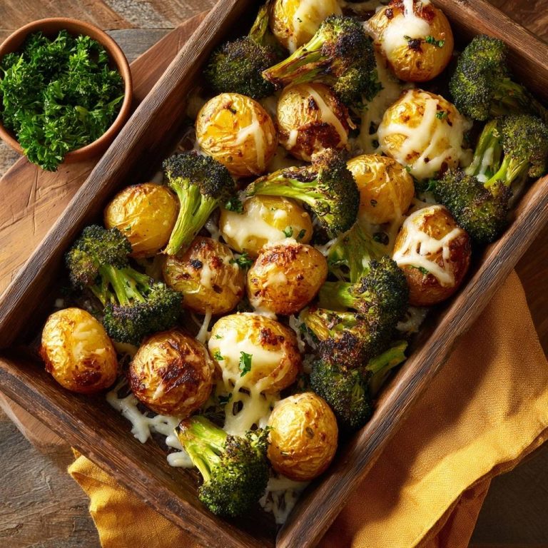 Knusprige Babykartoffeln mit Brokkoli und Käse