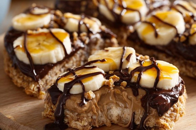 Knusprige Bananen-Schoko-Haferriegel