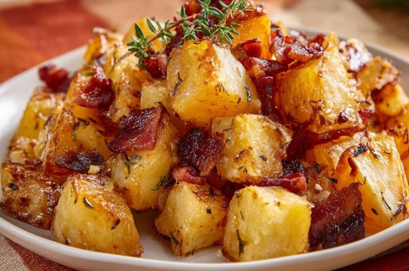 Knusprige Bratkartoffeln mit Bacon und Thymian