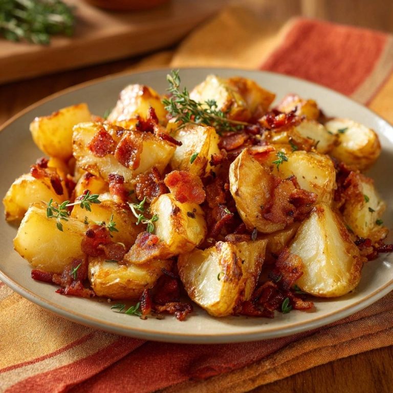 Knusprige Bratkartoffeln mit Speck und Thymian – Rezept