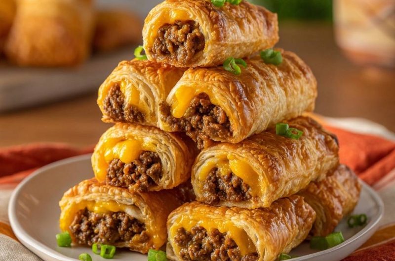 Knusprige Hack-Käse-Rollen