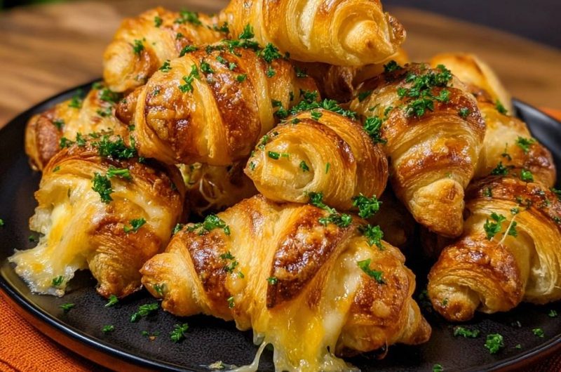 Knusprige Käse-Croissants mit Petersilie