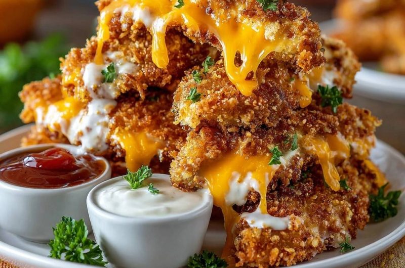 Knusprige Käse-Hähnchen-Nuggets