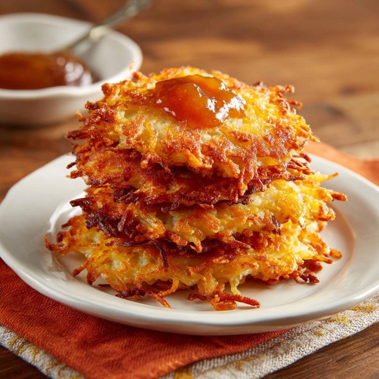 Knusprige Kartoffelpuffer mit Apfelmus – Rezept