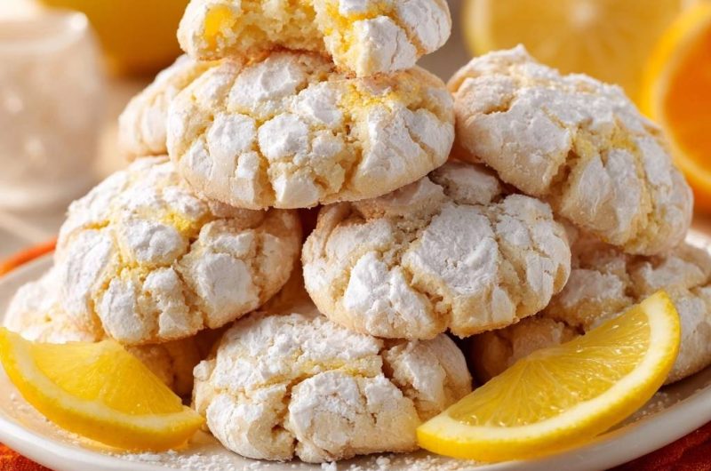 Knusprige Zitronen-Crinkle-Kekse