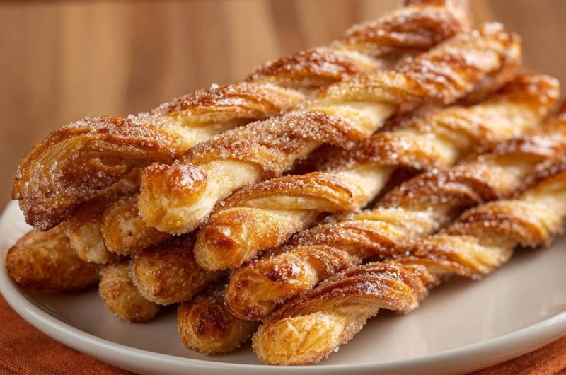 Knusprige Zuckertwists (Nie wieder matschiger Blätterteig!)