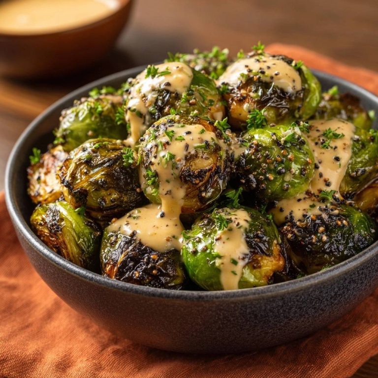Knuspriger Ofen-Rosenkohl mit Tahini-Creme – Rezept