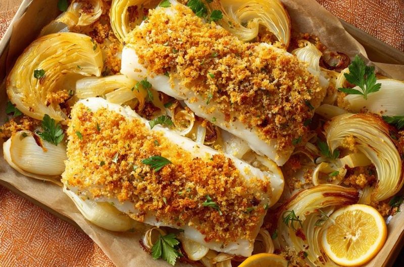 Knuspriger Ofenfisch mit Fenchel