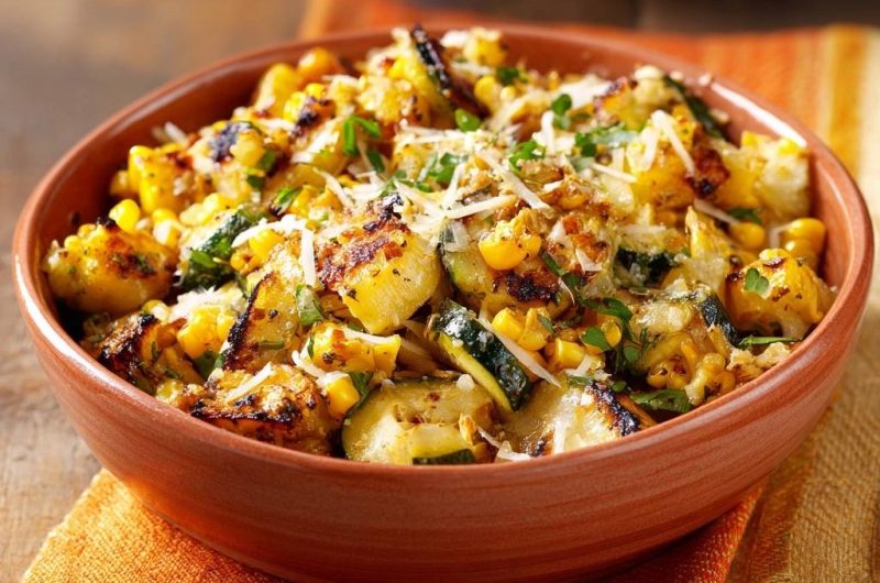 Knuspriger Zucchini-Mais aus der Pfanne