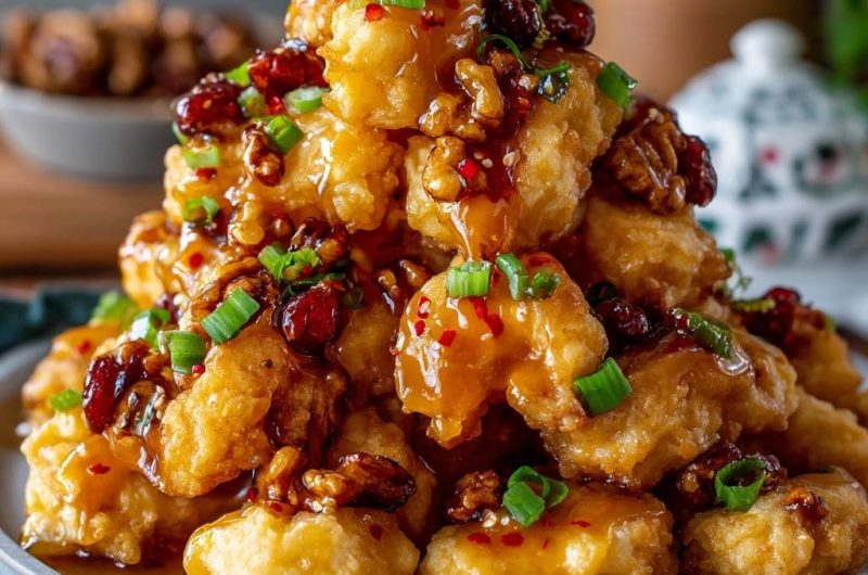 Knuspriges Walnuss-Hähnchen mit Cranberry-Sauce