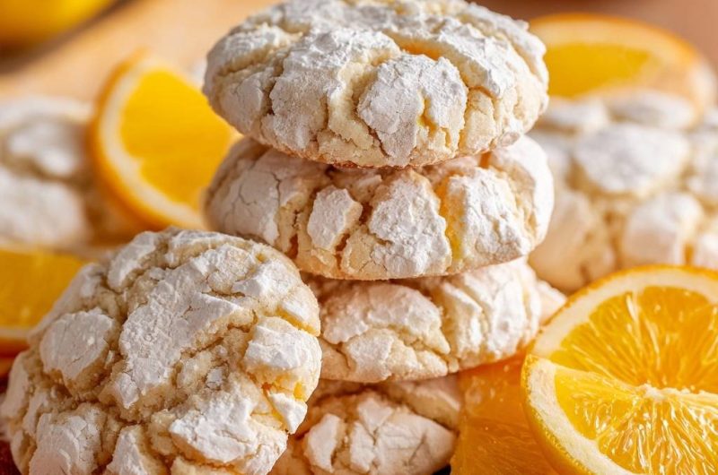 Orangen-Crinkle-Kekse (Nie wieder glatte Kekse!)