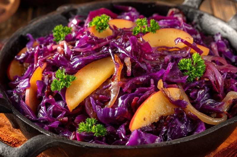 Rustikaler Apfel-Rotkohl