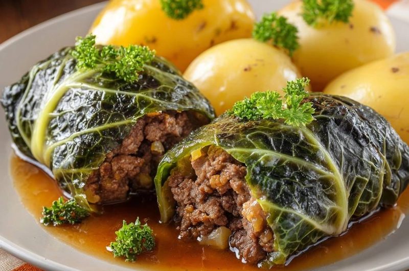 Saftige Kohlrouladen mit Kartoffeln
