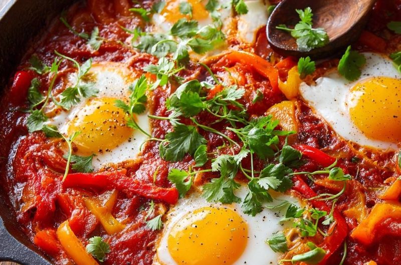Shakshuka mit Paprika (Nie wieder geplatzte Dotter!)