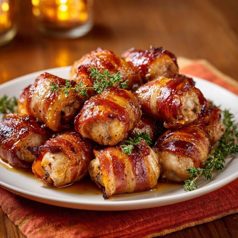 Speck-gewickelte Honig-Thymian-Hühner-Happen – Saftig!