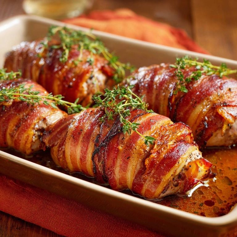 Speckgewickelte Hähnchenbrüste – saftig & knusprig