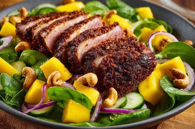 Tropischer Ente-Spinatsalat (Nie wieder trockenes Fleisch!)